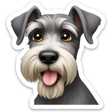 Perro Schnauzer sal y pimienta sticker