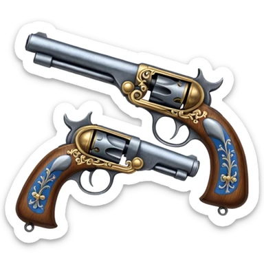 2 flintlock pistols forming an x sticker