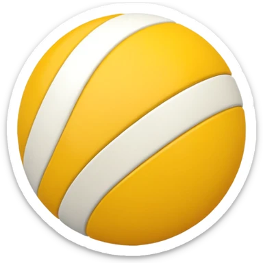 yellow and white striped ball, flat, minimal, colored circle emoji style sticker