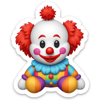 soft clown toy for children, plushie sticker