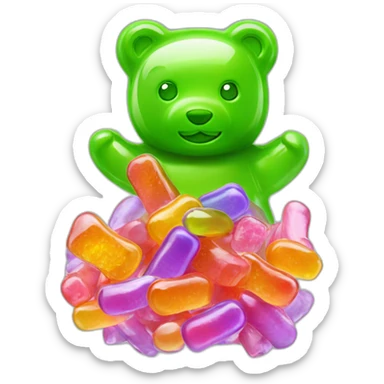 Gummy bear with biologically active supplements sticker