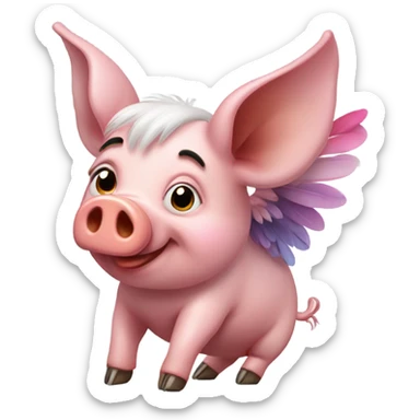 Pig with wings sticker