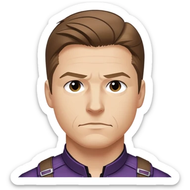 hawkeye clint barton portrait marvel, brown hair from captain america: civil war sticker