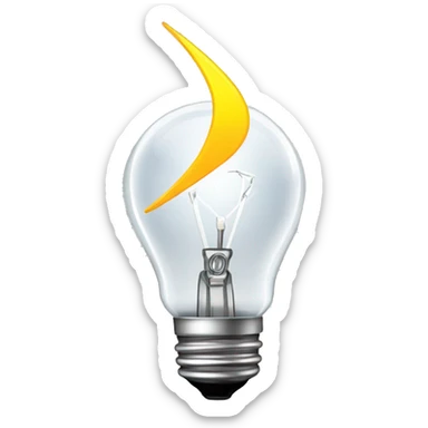light bulb and lightning logo favicon for a 'go guess' word guessing game sticker