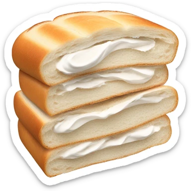 cut sandwich bread filled with whipped cream sticker