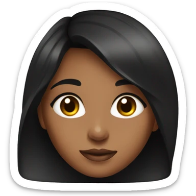 Skincare on girl with brown eyes and black hair sticker