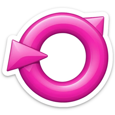 Pink curved arrow sticker