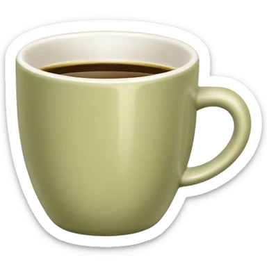 Pale olive coffee cup sticker