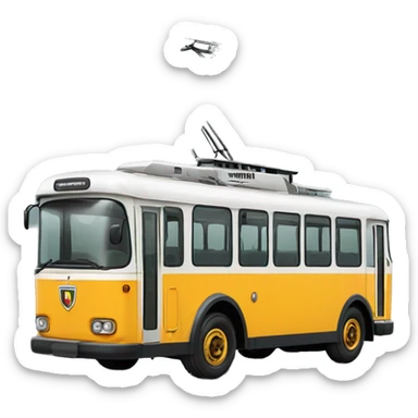 vilnius city old trolleybus sticker