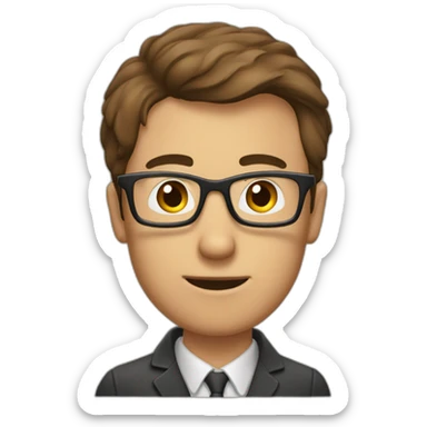 brown-short-haired classy man wearing glasses struggling to fit a key into a door-lock sticker