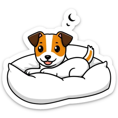 Jack Russell Terrier in bed sticker