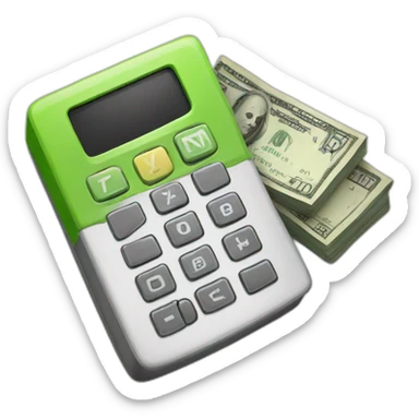 calculator and money sticker