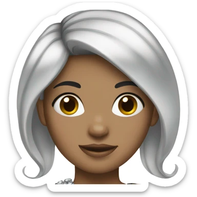 girl with black hair jewelry sticker