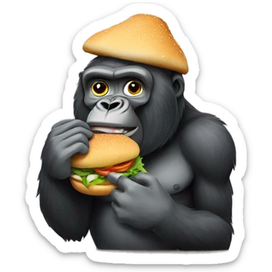 Gorilla eating a chicken sandwich  sticker