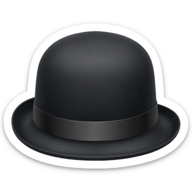 simple black bowler hat only sticker