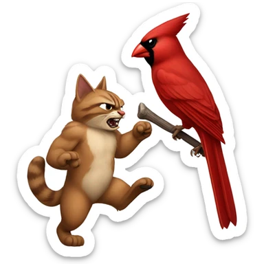 Cardinal fighting wildcat sticker