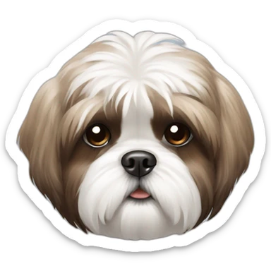 White and brown shih tzu sticker