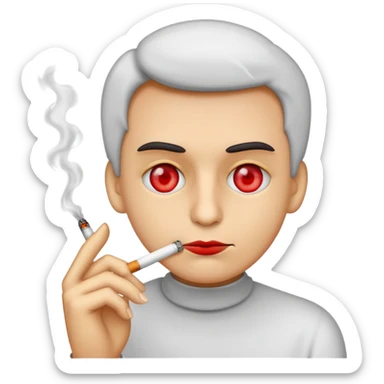 I want an emoji that is smoking a cigarette with red eyes  sticker