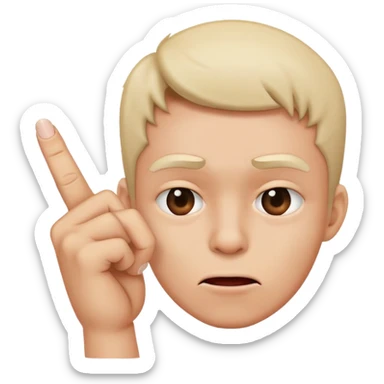 una carita con un dedo medio mordiéndolo y mirando con cara de intención  sticker