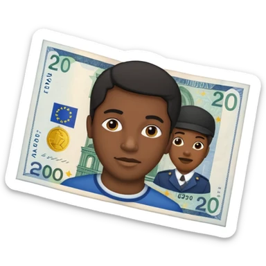 create me a 20 euro bill with a black person on it sticker