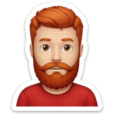 red bearded man with red shirt sticker