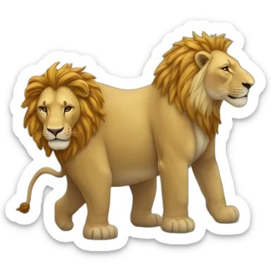 Un lièvre sur un lion qui est sur un éléphant sticker