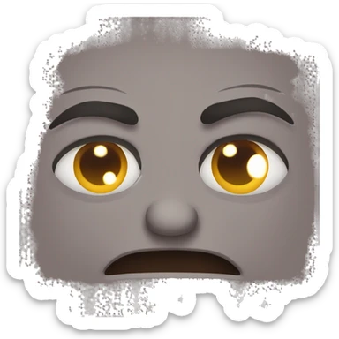 annoyed face with one eye twitching  sticker