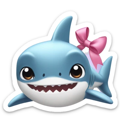 Baby shark with a bow on her head sticker