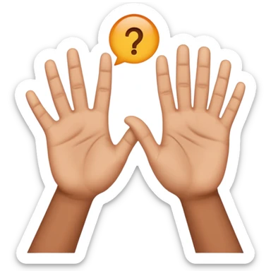 Hands reaching out “why”  sticker