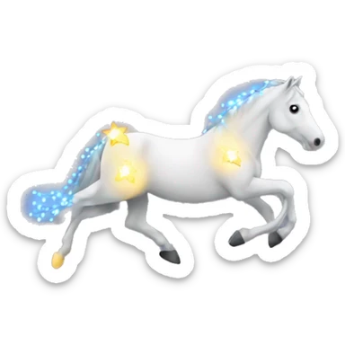 Horse running with Christmas lights  sticker