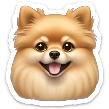 Beige Toy Pomeranian with darker brown nose area sticker