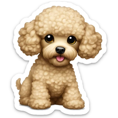 Light coloured sand toy poodle  sticker