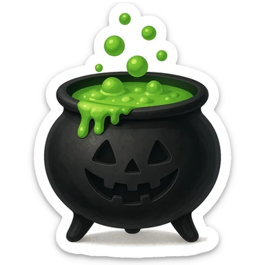 Halloween cauldron. remove background  sticker