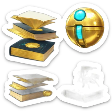 Pixel Legendary Book Cyberpunk Pokemon Pokeball Gold Shiny Glow sticker