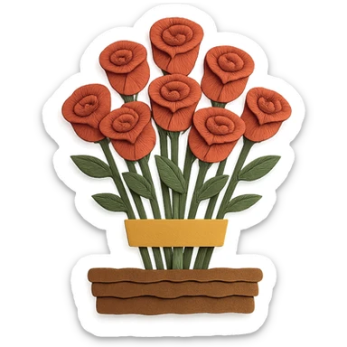 rose farm emoji showing grading and bunching, paper craft style sticker