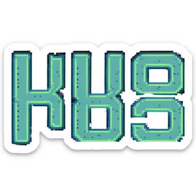 retro pixel art sign with 'uv sync' in blocky letters sticker