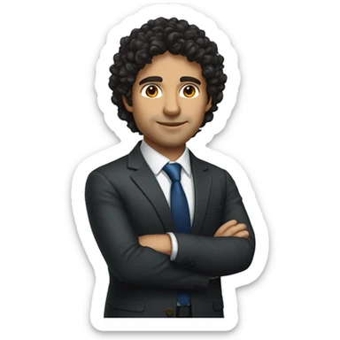 male EU lawyer dark curly hair olive skin sticker