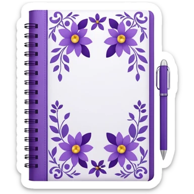 journal white and purple sticker