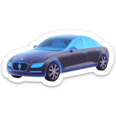 elegant and premium car covered with a transparent protective film, smooth and sophisticated lines sticker