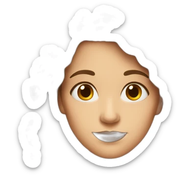 middle age woman with long brown hair sticker