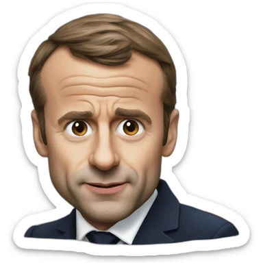french president Macron biting his lips sticker