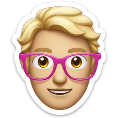 nerd with pink specs sticker
