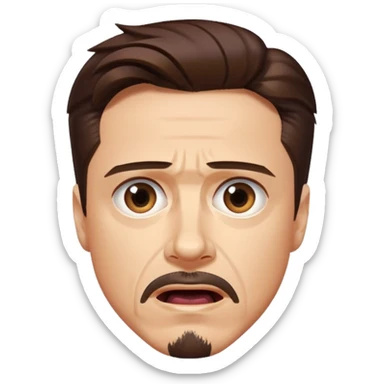 suprised tony stark sticker