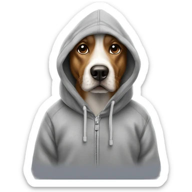￼ dog wearing a hoodie ￼ sticker