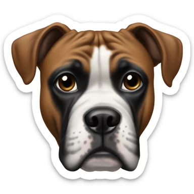 Boxer dog with more black on face sticker