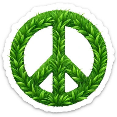 peace sign with grass sticker