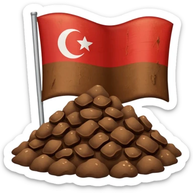 Indonesian flag but poop in mid in flag sticker