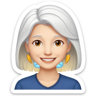 Woman: White Hair Emoji Meaning sticker