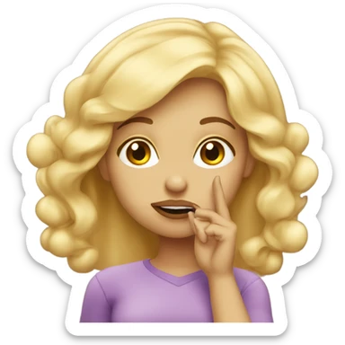 blonde girl blowing a kiss  sticker