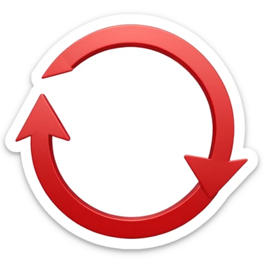 Prompt 15: "Is your backup plan."
Graphic: 🔄 Refresh/loop arrows icon (white with red highlights).
Animation: Arrows rotate smoothly.
Background: Transparent. sticker